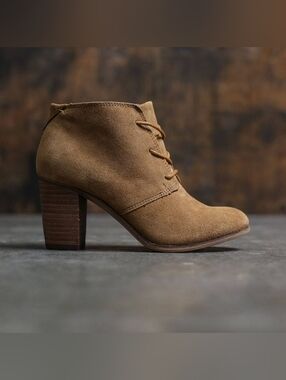 TOMS for Women Lunata Suede Lace-Up Heeled Booties Size 8.5W